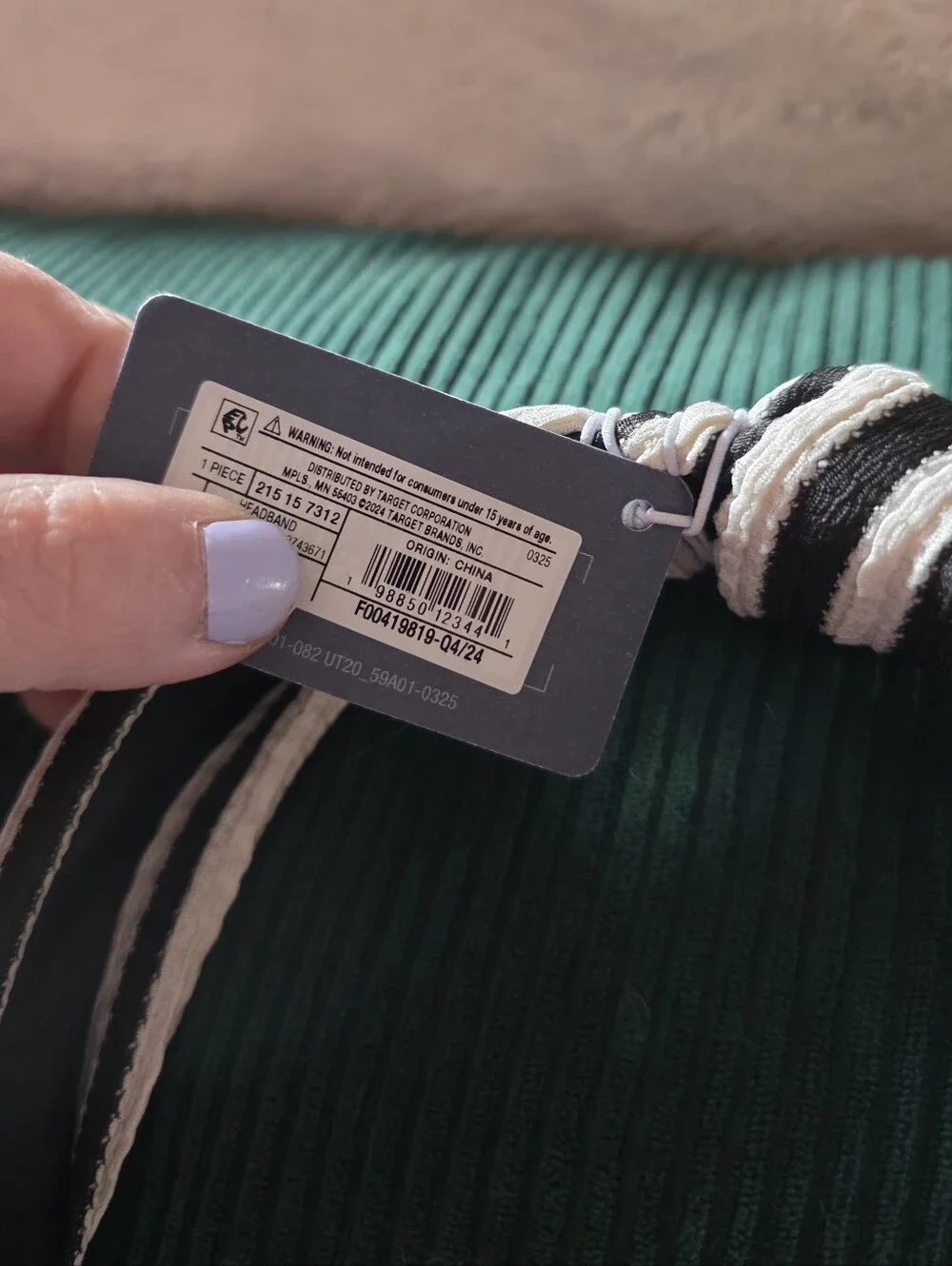 Universal Threads Striped Knotted Headband NWT